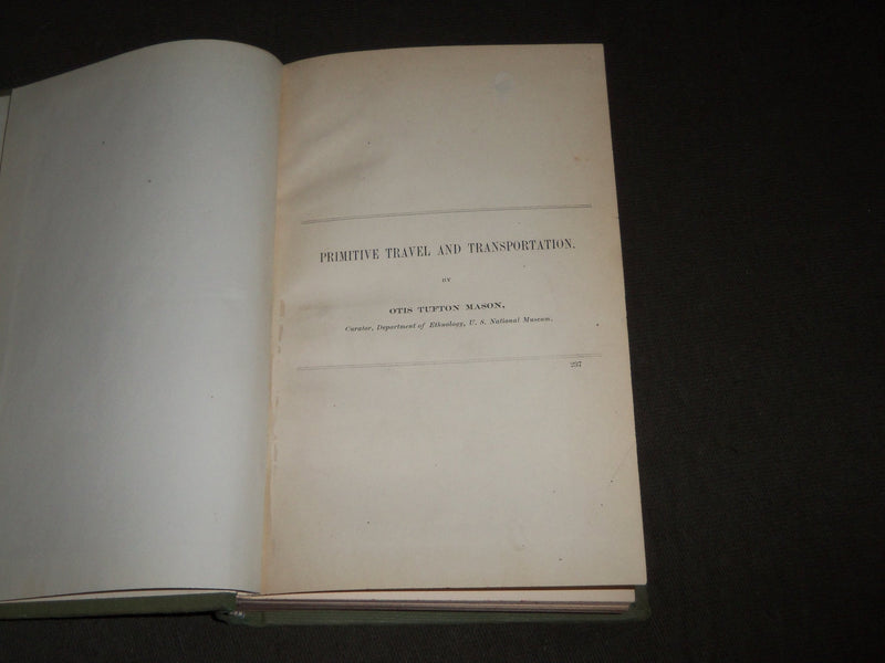 1894 PRIMITIVE TRAVEL AND TRANSPORTATION BY OTIS TUFTON MASON - PLATES - KD 4817