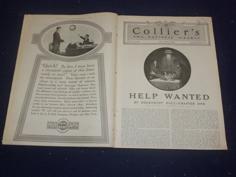 1916 SEP 30 COLLIER'S MAGAZINE -WAR BY LAND & SEA, BY WINSTON CHURCHILL- ST 6712