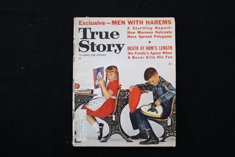 1962 FEB TRUE STORY MAGAZINE - BOY WITH FROG IN SCHOOL CLASS COVER - E 10409