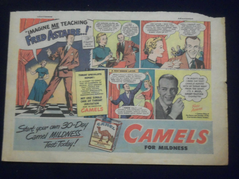 1950'S MOVIE STAR CAMELS COLOR COMICS ADS - LOT OF 6 - NP 5266