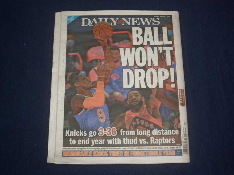 2021 JANUARY 1 NEW YORK DAILY NEWS NEWSPAPER- NYC TO VACCINATE MILLION BY FEB. 1
