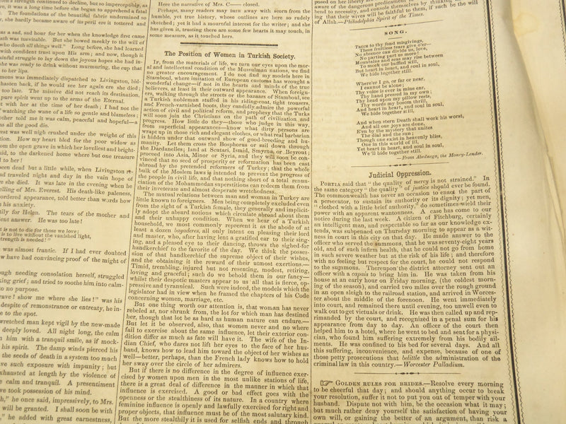 1851 FEBRUARY 22 BOSTON MUSEUM NEWSPAPER - GEORGE BOUTWELL - TURKISH - NP 9032