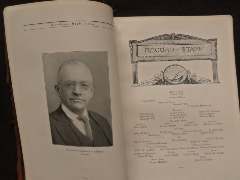 1926 JANUARY NORTHEAST HIGH SCHOOL CLASS RECORD LEATHER-PHILADELPHIA, PA-YB 3376
