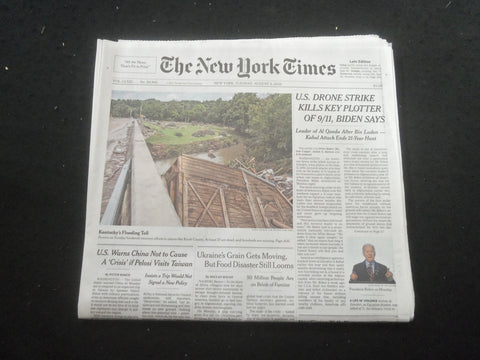 2022 AUGUST 2 NEW YORK TIMES - U.S. DRONE STRIKE KILLS KEY PLOTTER OF 9/11
