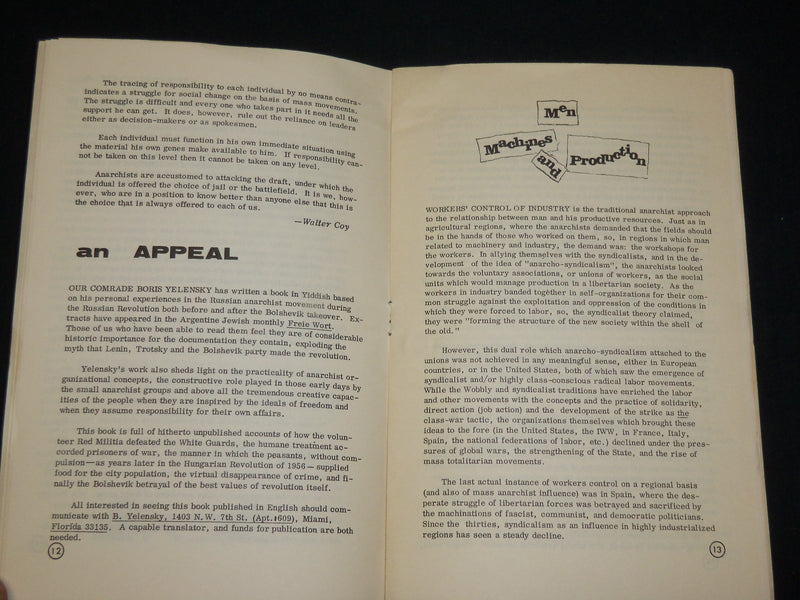 1965 SUMMER TOWARDS ANARCHISM ORDER IN FREEDOM ISSUE NO. 50 - J 6543