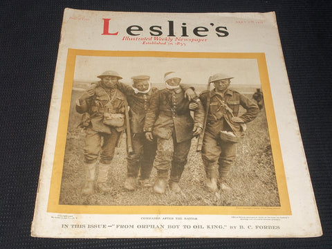 1916 SEPTEMBER 7 LESLIE'S ILLUSTRATED MAGAZINE - COMRADES AFTER BATTLE - E 5536