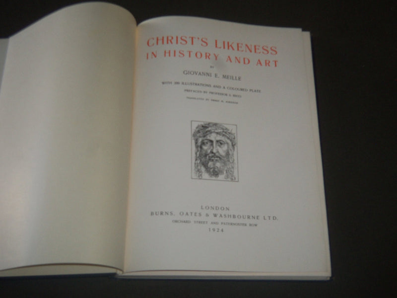 1924 CHRISTS'S LIKENESS IN HISTORY AND ART BY GIOVANNI E. MEILLE BOOK - KD 4002