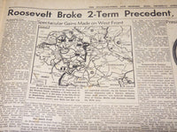 1945 APRIL 12 CEREBRAL HEMORRHAGE FATAL TO PRESIDENT - EXTRA NEWSPAPER - NP 4883