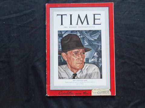 1942 SEPTEMBER 28 TIME MAGAZINE - WILLIAM F. GIBBS, SHIP DESIGNER - T 833