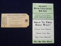 1930 OLSON DUO-VELVETY RUGS CATALOG - SOFTCOVER - J 9643
