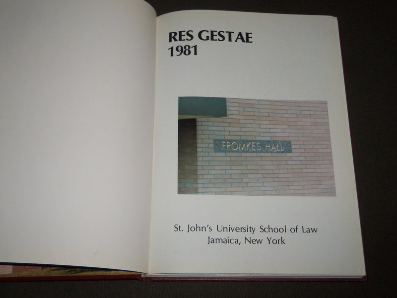 1981 RES GESTAE ST. JOHN'S UNIVERSITY SCHOOL OF LAW YEARBOOK - NEW YORK- YB 1429