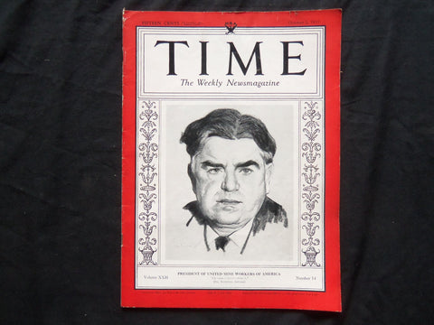 1933 OCTOBER 2 TIME MAGAZINE- JOHN L. LEWIS, PRES. OF UNITED MINE WORKERS- T 390