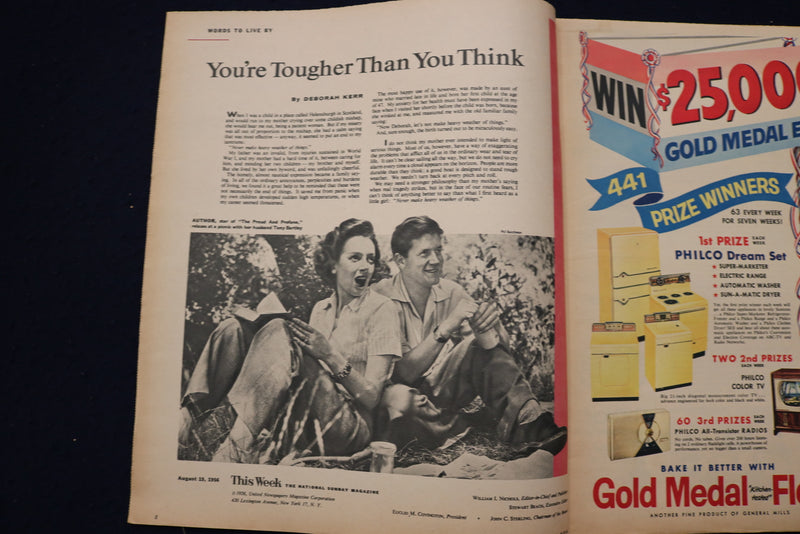 1956 APRIL 19 THIS WEEK MAGAZINE - DEBORAH KERR ARTICLE AND PHOTO - E 22994