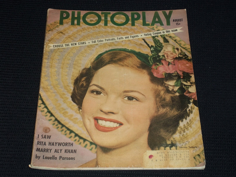 1949 AUGUST PHOTOPLAY MAGAZINE - SHIRLEY TEMPLE FRONT COVER - E 1918