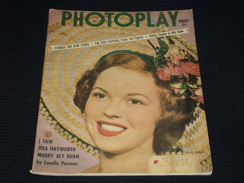 1949 AUGUST PHOTOPLAY MAGAZINE - SHIRLEY TEMPLE FRONT COVER - E 1918