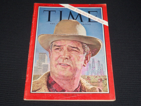 1964 JANUARY 17 TIME MAGAZINE - GOVERNOR JOHN CONNALLY - T 1884