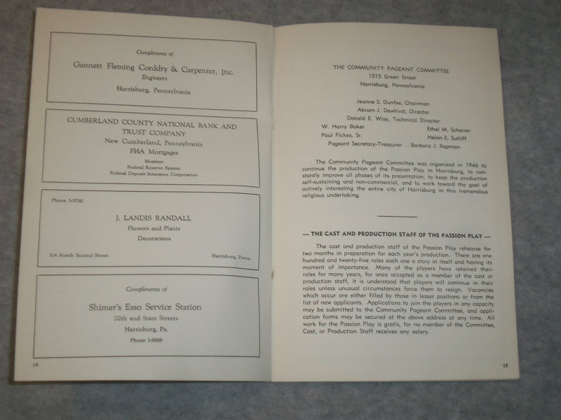 1950-1953 PASSION PLAY - ZEMBO MOSQUE - LOT OF 2 - HARRISBURG, PA - J 6284
