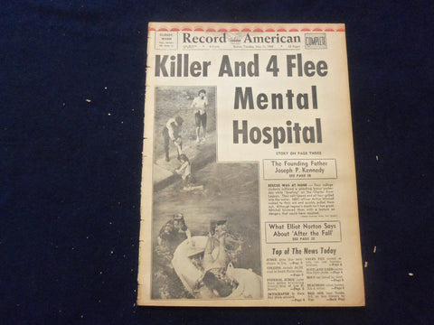 1965 MAY 11 BOSTON RECORD AMERICAN NEWSPAPER-KILLER+4 FLEE MENTAL HOSP. -NP 6287