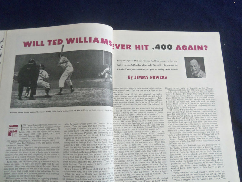 1950 JUNE SPORT MAGAZINE - BOB LEMON COVER - CLEVELAND INDIANS - ST 7214