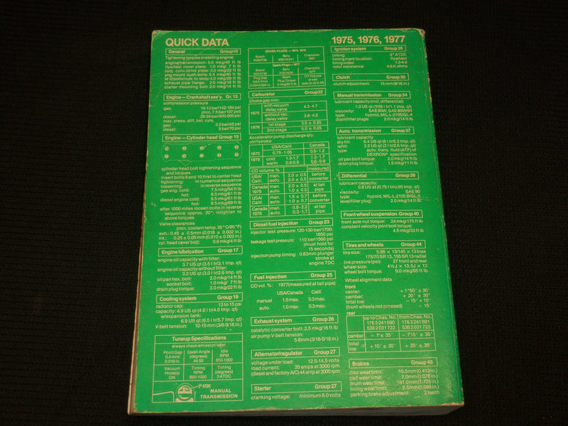 1977 VOLKSWAGEN RABBIT REPAIR MANUAL - TYPE 17 & TYPE 53 - SCIROCCO - R 715H