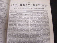 1861 SATURDAY REVIEW 2 BOUND VOLUMES - COMPLETE YR- PUBLISHED IN LONDON - R 1080
