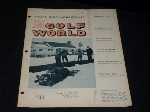 1965 FEBRUARY 26 GOLF WORLD MAGAZINE - MARTINSBURG WV CC FRONT COVER - E 7318