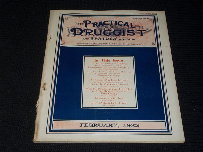 1932 FEBRUARY THE PRACTICAL DRUGGIST MAGAZINE - NICE COVER & ADS - E 4795