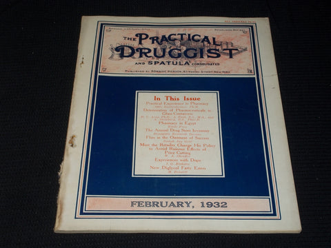 1932 FEBRUARY THE PRACTICAL DRUGGIST MAGAZINE - NICE COVER & ADS - E 4795