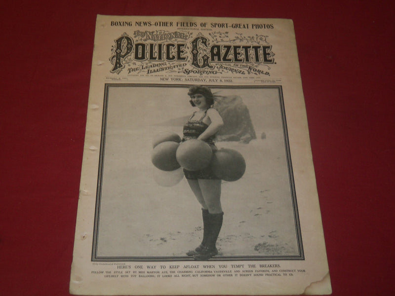 1922 JULY 8 THE NATIONAL POLICE GAZETTE MAGAZINE - HEINIE GROH - B 5757