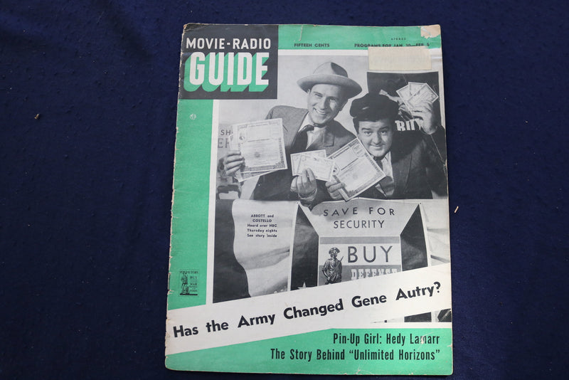 1943 JAN 30-FEB 5 MOVIE-RADIO GUIDE MAGAZINE - ABBOTT & COSTELLO COVER - E 9262