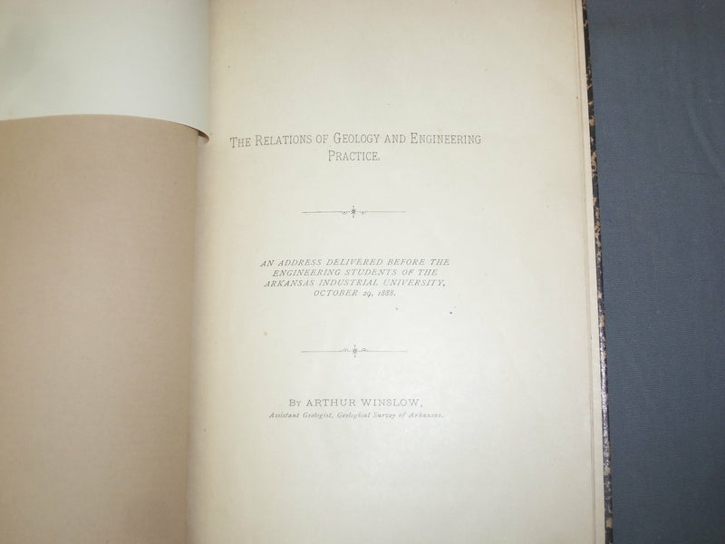 1889 THE RELATIONS OF GEOLOGY AND ENGINEERING PRACTICE - J 4920