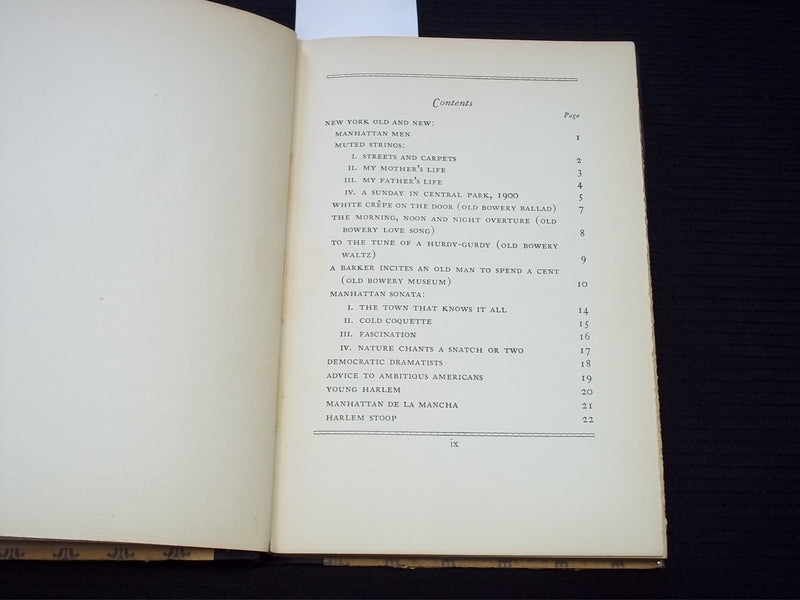 1929 MANHATTAN MEN HARDCOVER BOOK SIGNED BY ALFRED KREYMBURG - KD 7565
