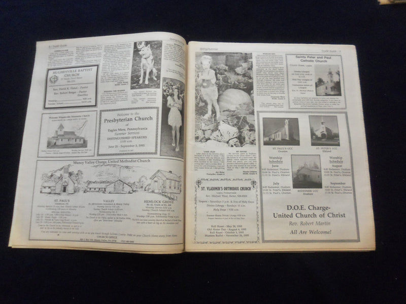1990-1998 SULLIVAN COUNTY (PA) COUNTY TOURIST GUIDE - LOT OF 5 - NP 6220
