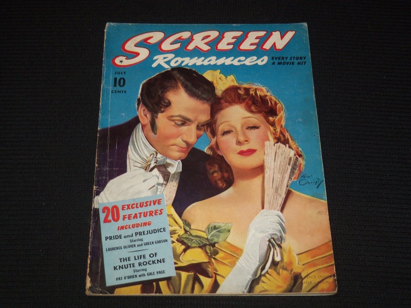 1940 JULY SCREEN ROMANCES MAGAZINE - LAURENCE OLIVIER & GREER GARSON - E 16334