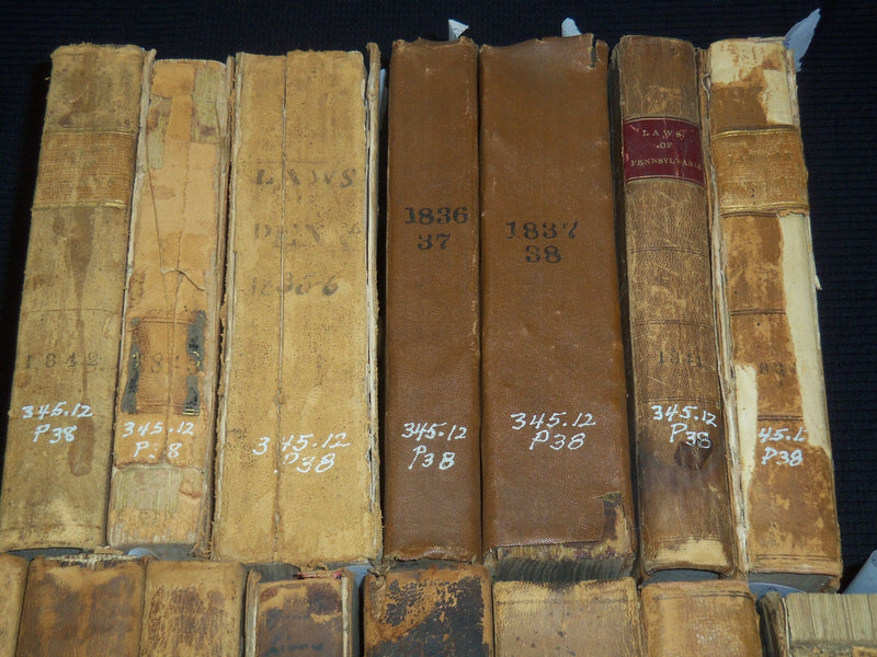 1826-1843 LAWS OF PENNSYLVANIA GENERAL ASSEMBLY - 15 TOTAL BOOKS - #100A
