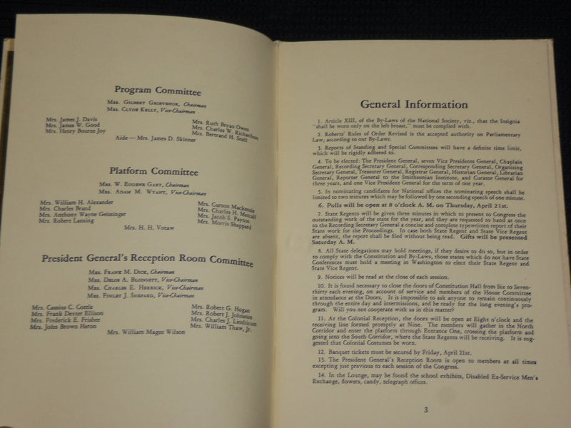 1932 FORTY-FIRST CONTINENTAL CONGRESS PROGRAM - AMERICAN REVOLUTION - J 6944