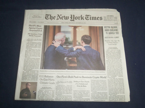 2021 OCTOBER 30 NEW YORK TIMES - MEETING MACRON, BIDEN ENDEAVORS TO REBUILD TIES