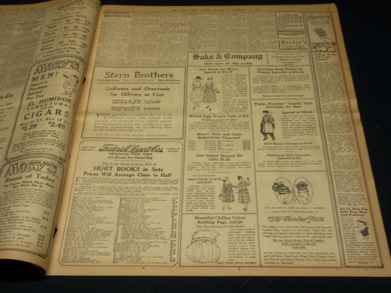 1918 JANUARY 19 NEW YORK TIMES - WILSON SAYS SHUT DOWN WAS NECESSARY - NT 7943