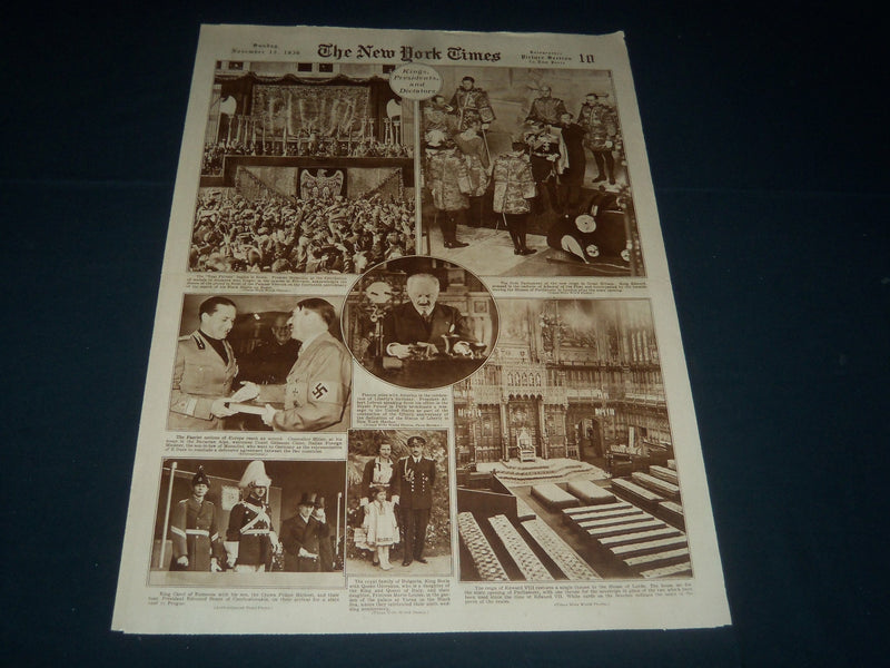 1936 NOVEMBER 15 NEW YORK TIMES PICTURE SECTION - KINGS - PRESIDENTS - NT 7368