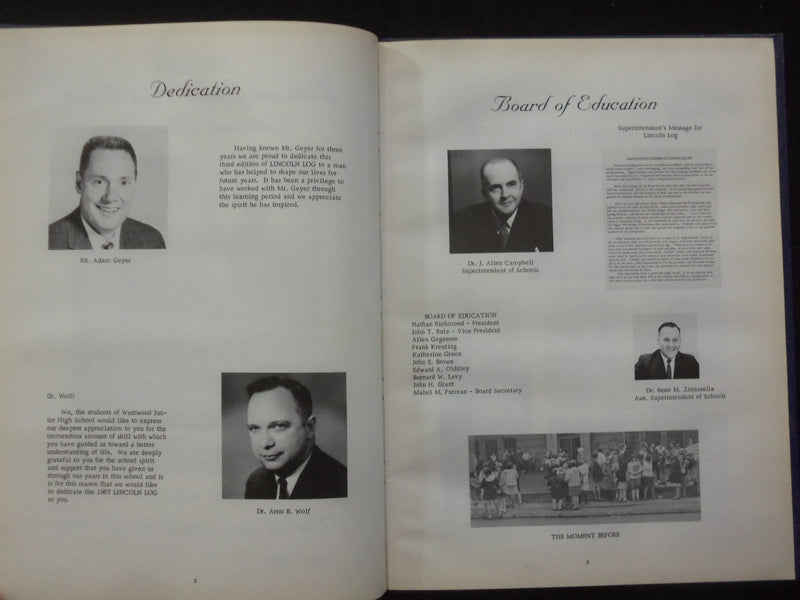 1967 LINCOLN LOG WESTWOOD JUNIOR HIGH SCHOOL YEARBOOK - WESTWOOD, NJ - YB 3190