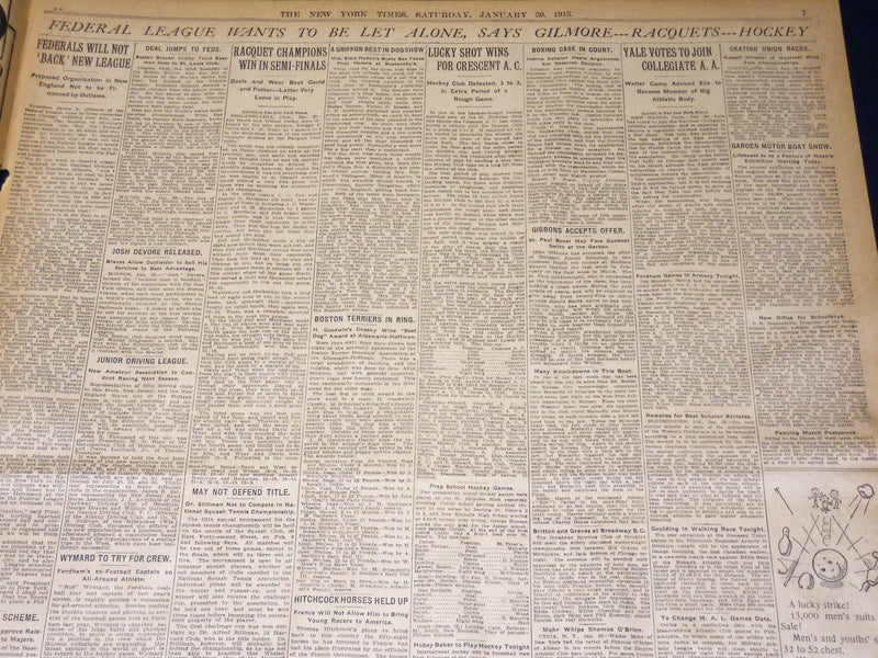 1915 JANUARY 30 NEW YORK TIMES - PRESIDENT SEES NEW ERA HERE - NT 7826