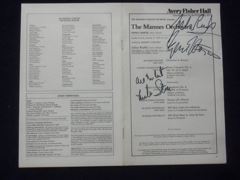 1982 JAN 17 JULIUS RUDEL - FREDERICA VON STADE - EUGENE ISTOMIN SIGNED PROGRAM