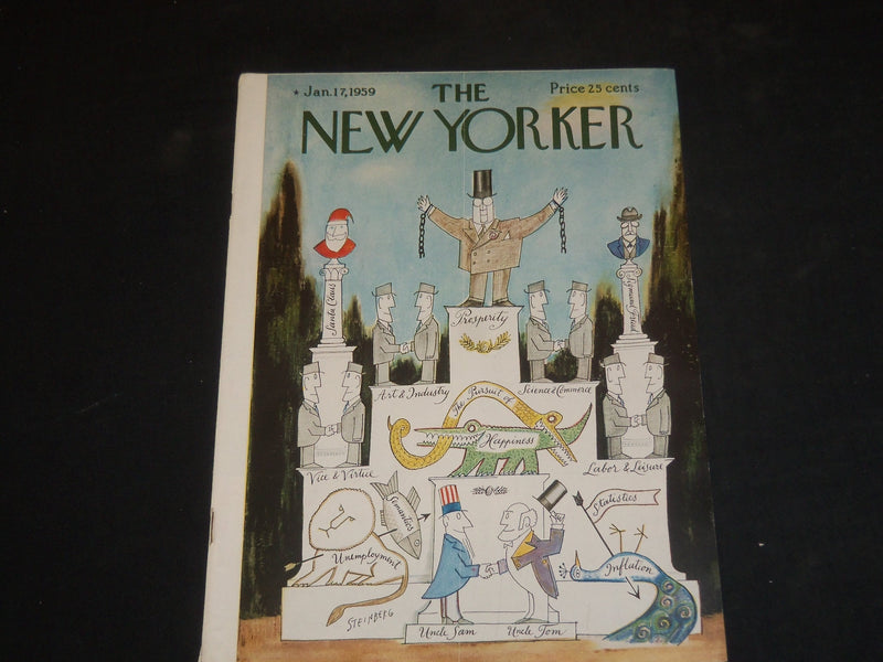 1959 JANUARY 17 THE NEW YORKER MAGAZINE - ILLUSTRATED COVER - NY 1047