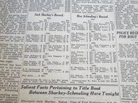 1930 JUNE 12 NEW YORK TIMES - SHARKEY 8-5 FAVORITE TO BEAT SCHMELING - NT 5624