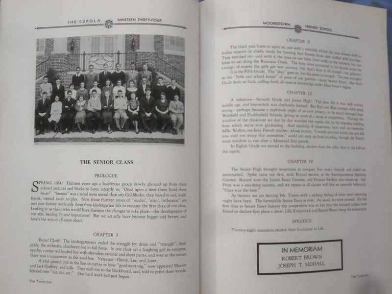 1934 THE CUPOLA MOORESTOWN FRIENDS' SCHOOL YEARBOOK - MOORESTOWN, NJ - YB 3383
