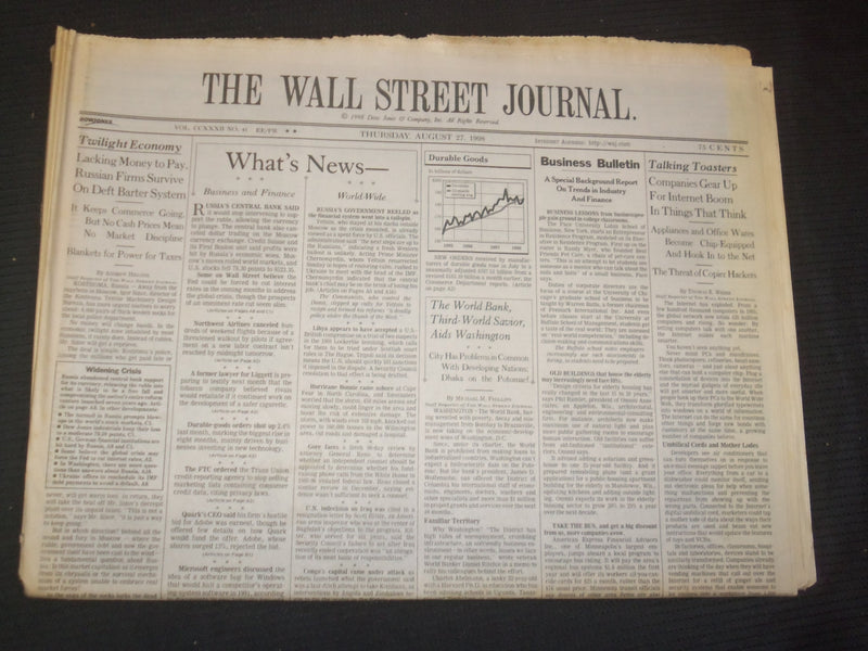 1998 AUG 27 THE WALL STREET JOURNAL -COMPANIES GEAR UP FOR INTERNET BOOM- WJ 262
