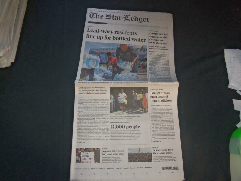 2019 AUGUST 13 THE STAR-LEDGER NEWSPAPER -NEWARK, NJ HIGH LEVEL OF LEAD IN WATER