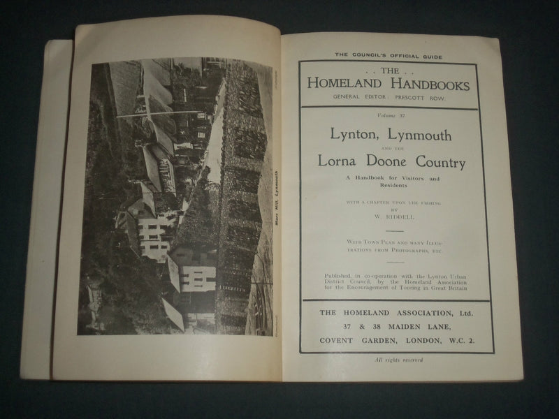 1924 LYNTON LYNMOUTH & LORNA DOONE COUNTRY OFFICIAL GUIDE 14TH EDITION - J 3953