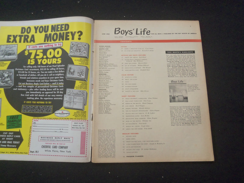 1963 JUNE BOYS' LIFE MAGAZINE - SAIL BOATS COVER - ST 3770R