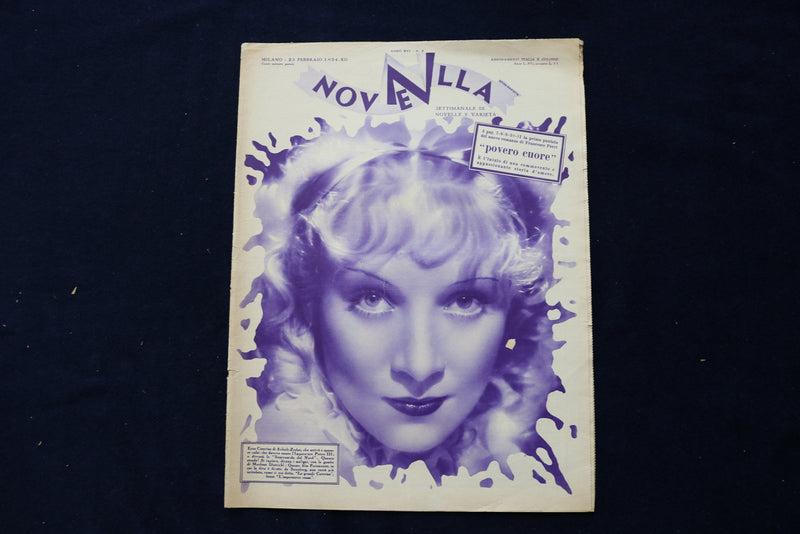 1934 FEBRUARY 25 NOVELLE MAGAZINE - MARLENE DIETRICH - ITALIAN COVER - E 23775